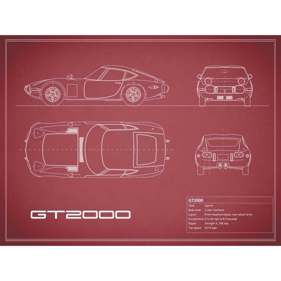 Toyota GT2000-Maroon Poster Print by Mark Rogan-VARPDXRGN112791 Image 1