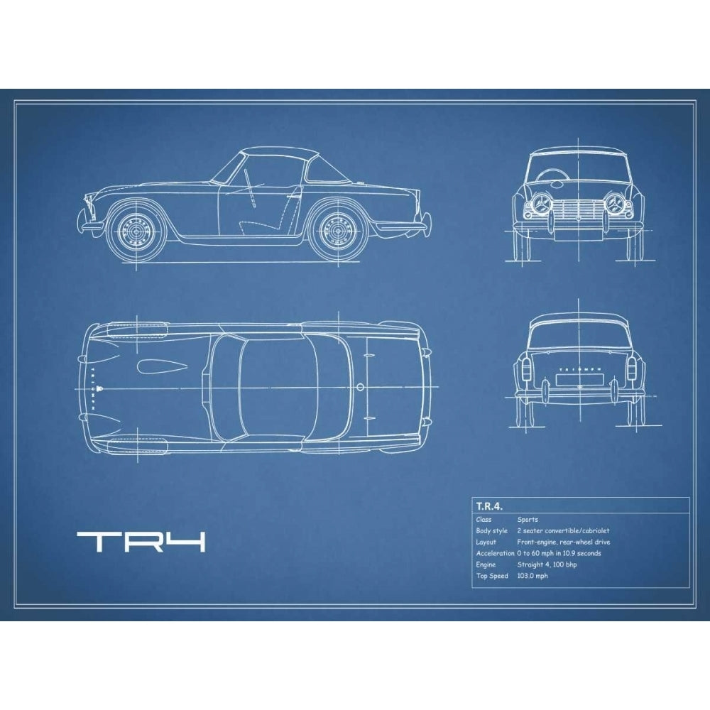 Triumph TR4-Blue Poster Print by Mark Rogan-VARPDXRGN112796 Image 1