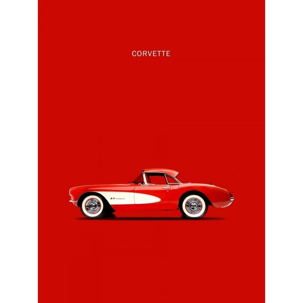 Corvette 1957 Red Poster Print by Mark Rogan-VARPDXRGN113081 Image 1