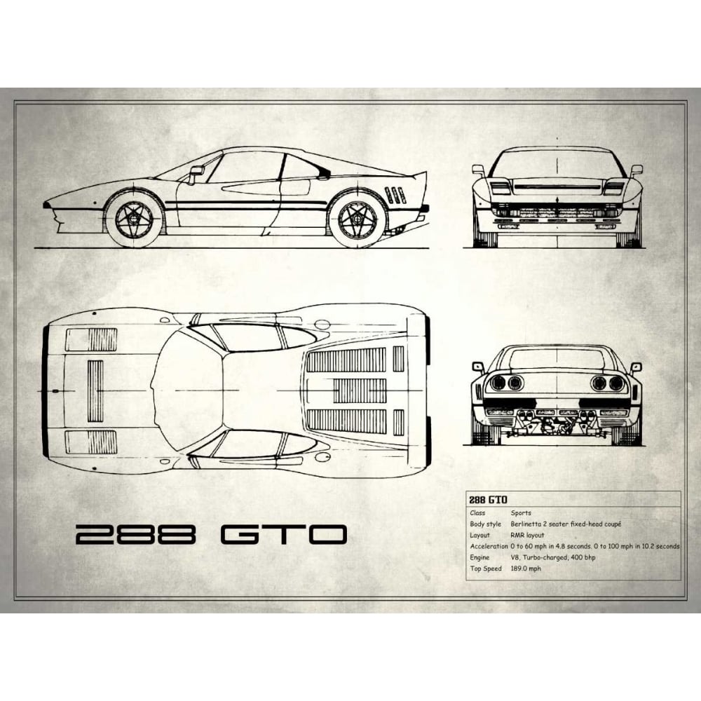 Ferrari 288-GTO White Poster Print by Mark Rogan-VARPDXRGN113195 Image 1