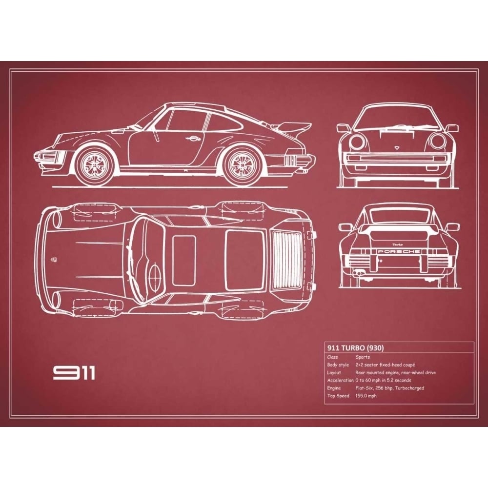 Porsche 911-Turbo 1977 White Poster Print by Mark Rogan-VARPDXRGN113213 Image 1