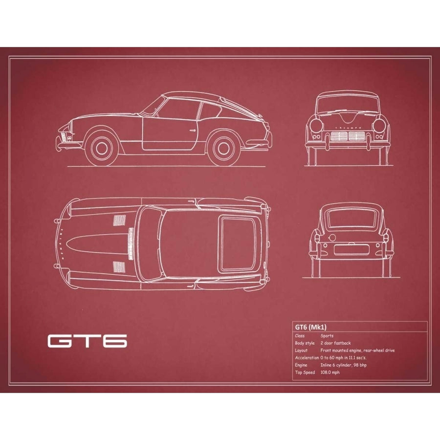 Triumph GT6 Mk1 White Poster Print by Mark Rogan-VARPDXRGN113220 Image 1