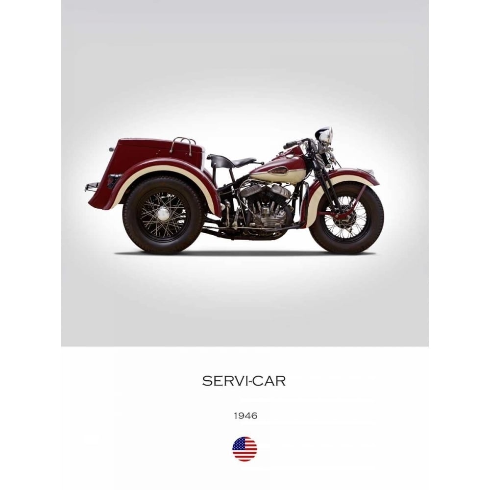 Harley Davidson Servi Car 1946 Poster Print by Mark Rogan-VARPDXRGN113685 Image 1