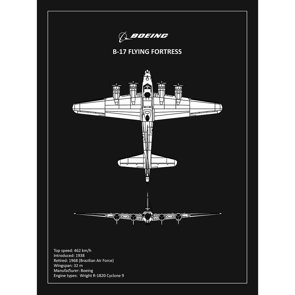 BP B17 FlyingFortress Black Poster Print by Mark Rogan-VARPDXRGN114908 Image 1