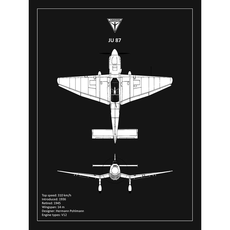 BP Junkers JU87 Black Poster Print by Mark Rogan-VARPDXRGN114930 Image 1