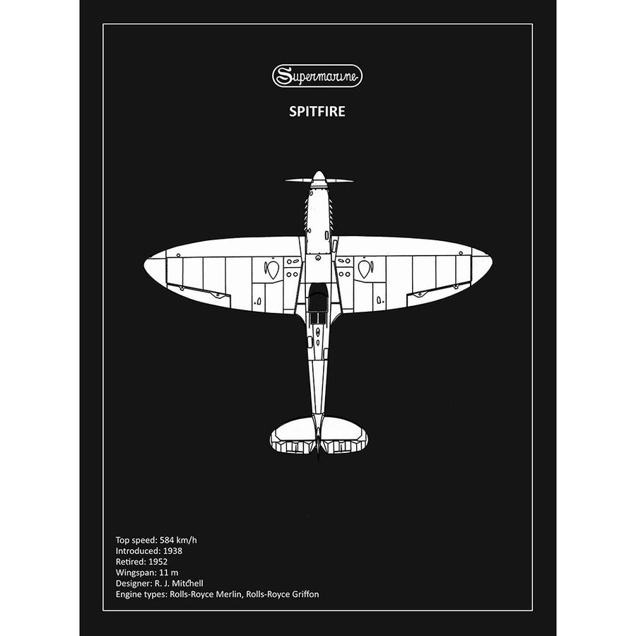 BP Supermarine Spitfire Black Poster Print by Mark Rogan-VARPDXRGN114950 Image 1