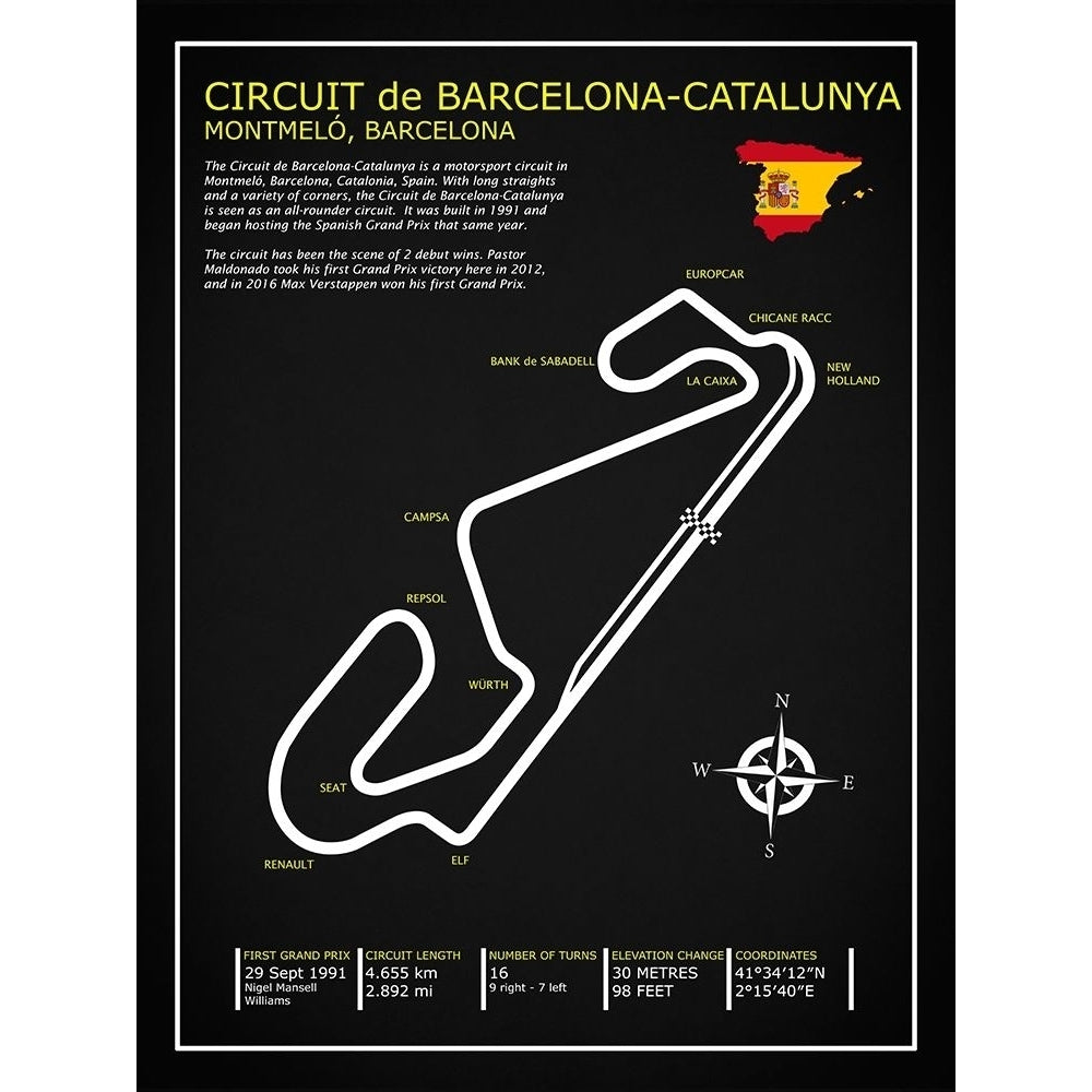 Barcelona-Catalunya Circuit BL Poster Print by Mark Rogan-VARPDXRGN115376 Image 1