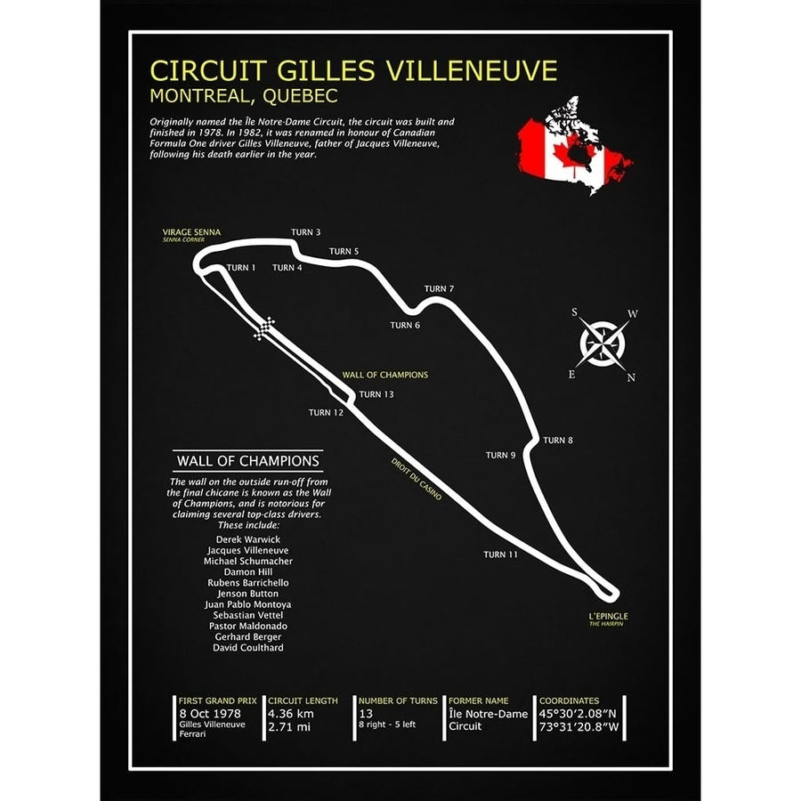 Gilles Villeneuve Circuit BL Poster Print by Mark Rogan-VARPDXRGN115384 Image 1