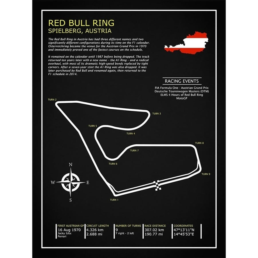 Red Bull Ring Austria BL Poster Print by Mark Rogan-VARPDXRGN115400 Image 1