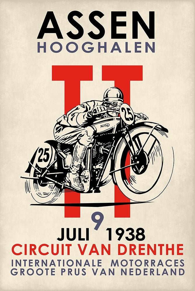 Assen TT Motorcycle Races 1938 Poster Print by Mark Rogan-VARPDXRGN116698 Image 1