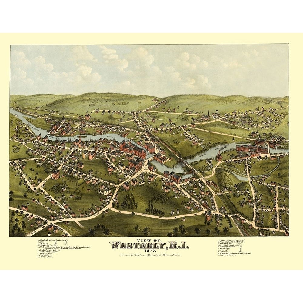 Westerly Rhode Island - Bailey 1877 Poster Print by Bailey Bailey-VARPDXRIWE0001 Image 1