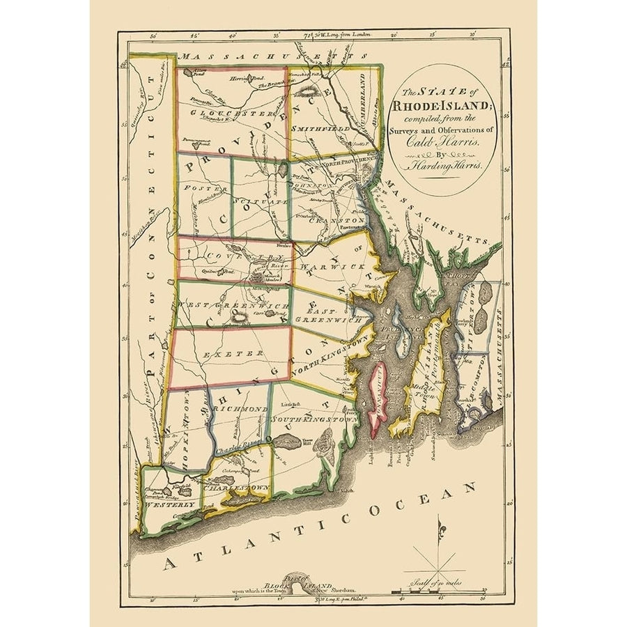 Rhode Island - Carey 1814 Poster Print by Carey Carey-VARPDXRIZZ0011 Image 1