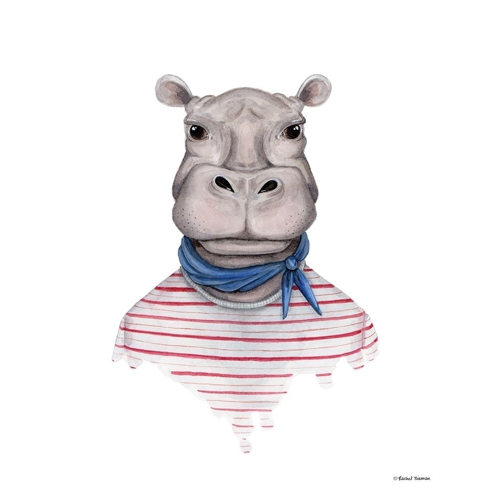 Hippo in Handkerchief Poster Print by Rachel Nieman-VARPDXRN130 Image 1