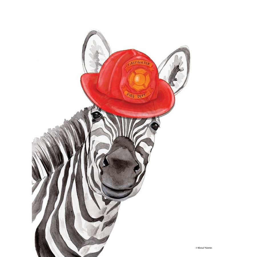 Firefighter Zebra Poster Print - Rachel Nieman-VARPDXRN420 Image 1