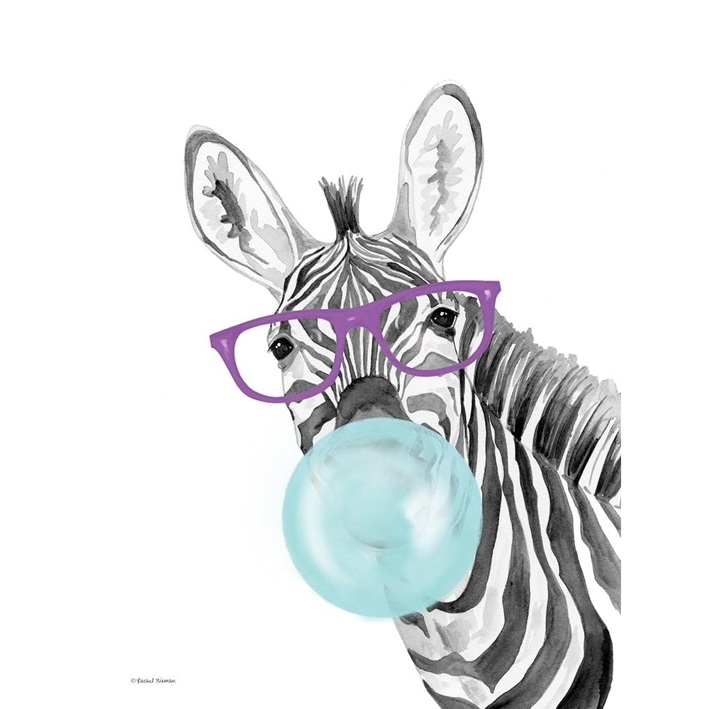 Bubble Gum Zebra Poster Print - Rachel Nieman-VARPDXRN439 Image 1