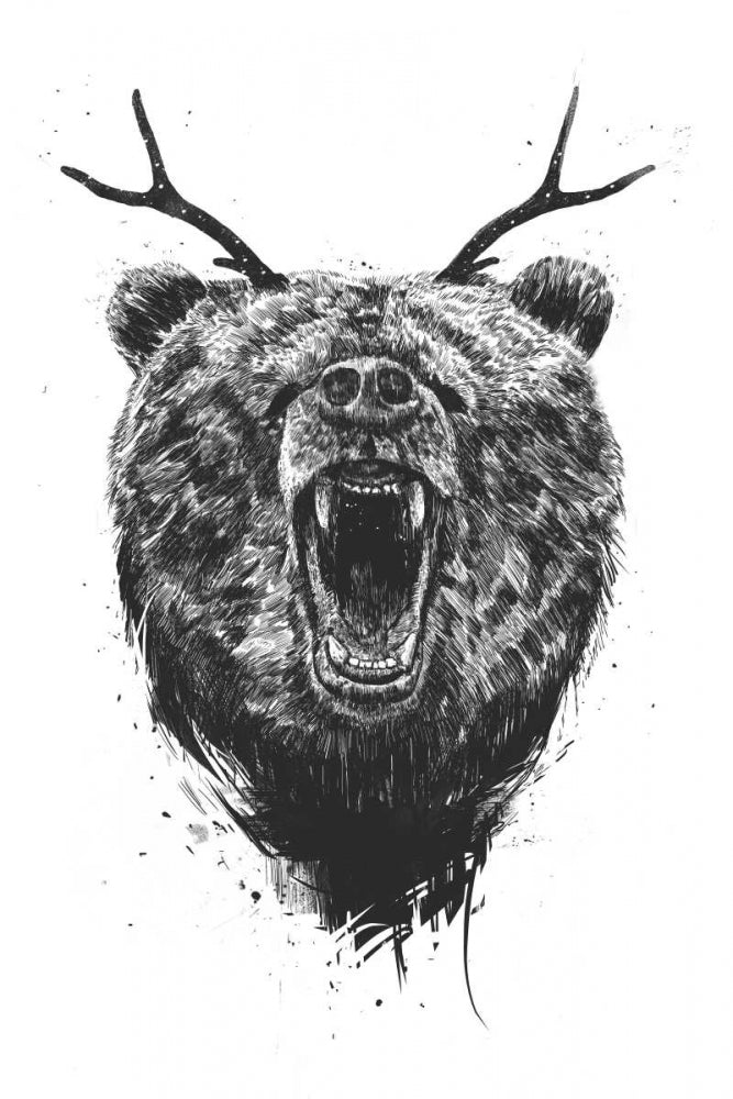 Angry Bear With Antlers Poster Print by Balazs Solti-VARPDXS1551D Image 1