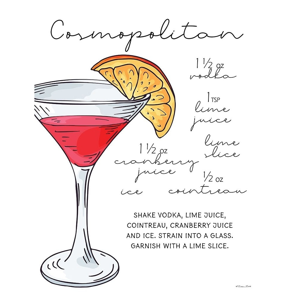 Cosmopolitan Recipe Poster Print - Susan Ball-VARPDXSB1064 Image 1