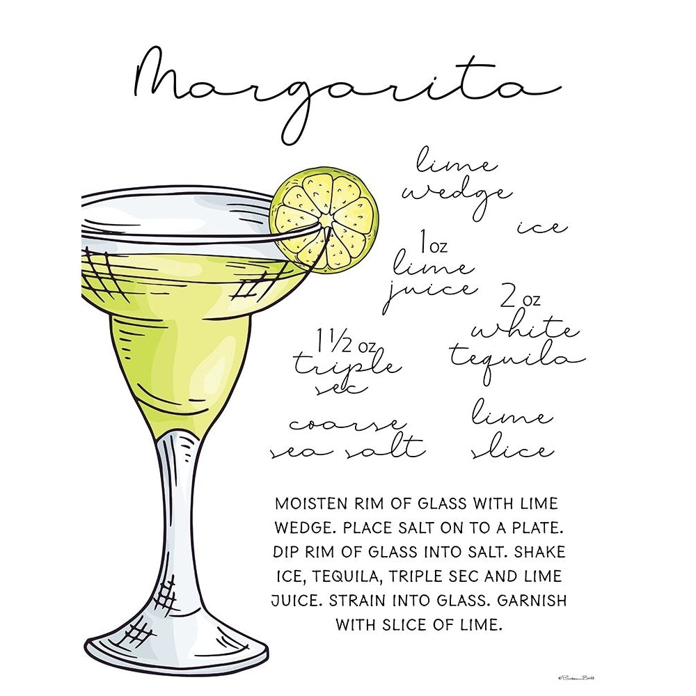 Margarita Recipe Poster Print - Susan Ball-VARPDXSB1063 Image 1