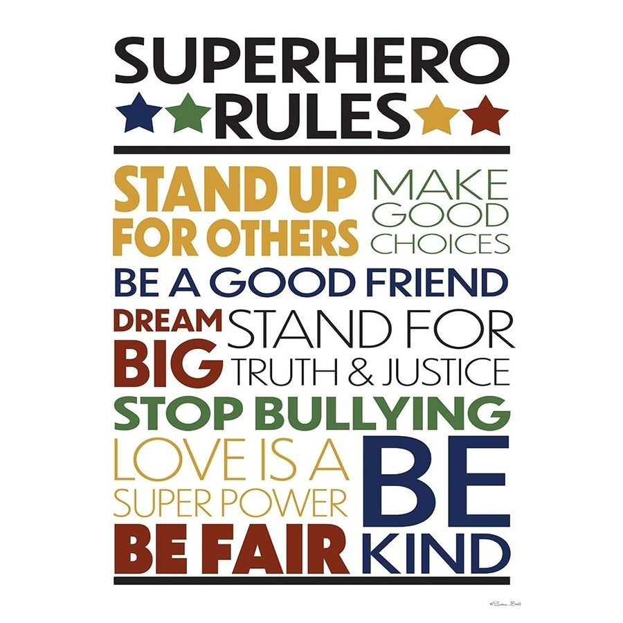 Superhero Rules Poster Print by Susan Ball-VARPDXSB771 Image 1