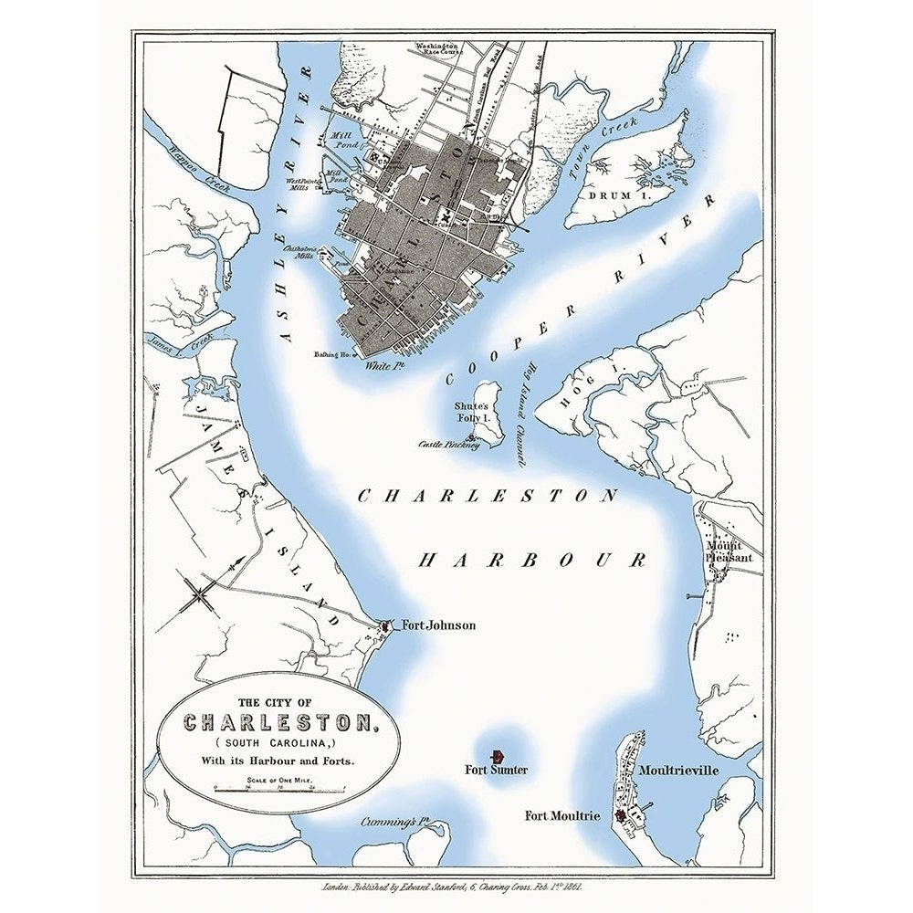 Charleston South Carolina - Stanford 1861 Poster Print by Stanford Stanford-VARPDXSCCH0003 Image 1