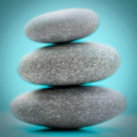 Stacking Stones 1 Teal Poster Print by Sandro De Carvalho-VARPDXSDC7SQ002A Image 1