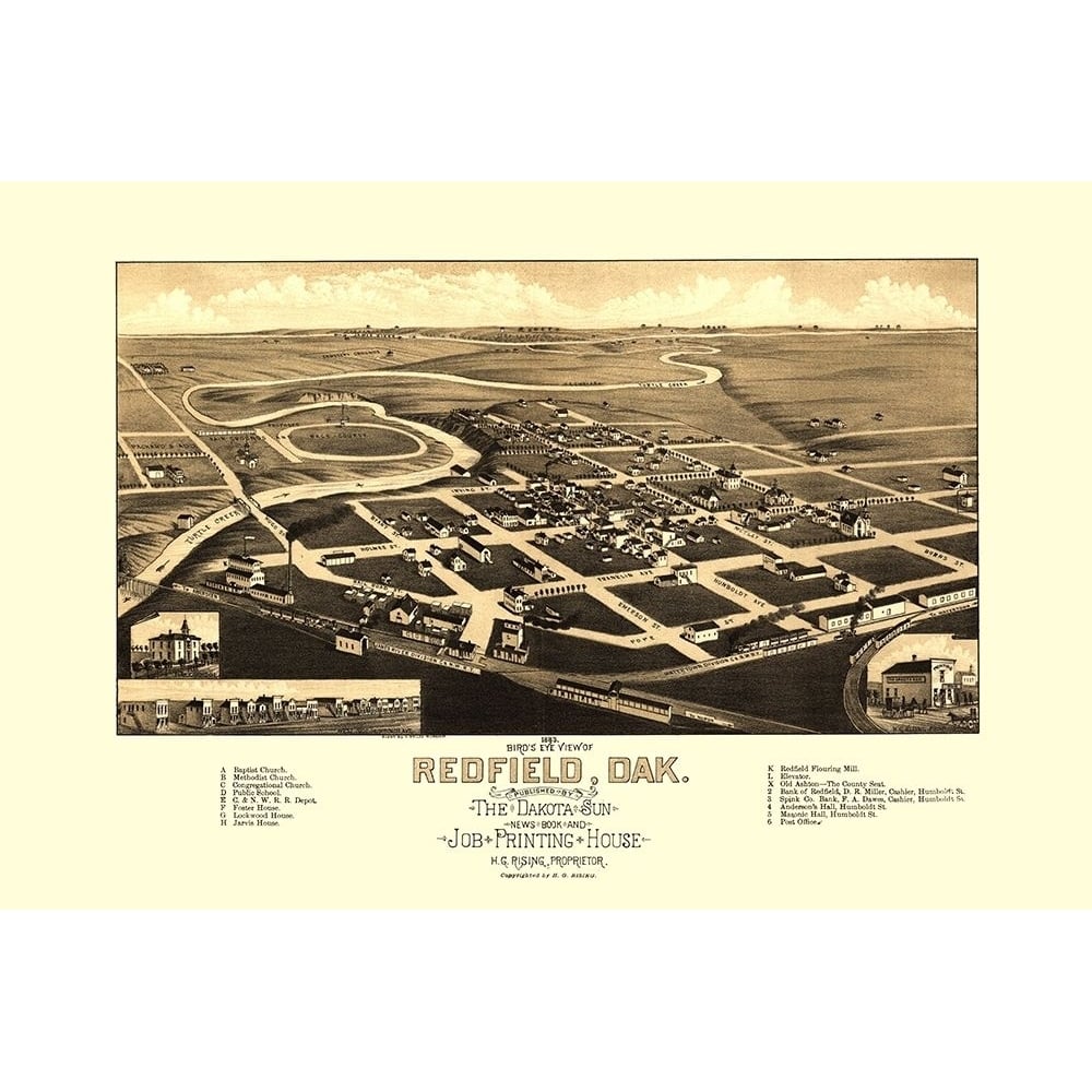 Redfield South Dakota - Rising 1883 Poster Print by Rising Rising-VARPDXSDRE0001 Image 1