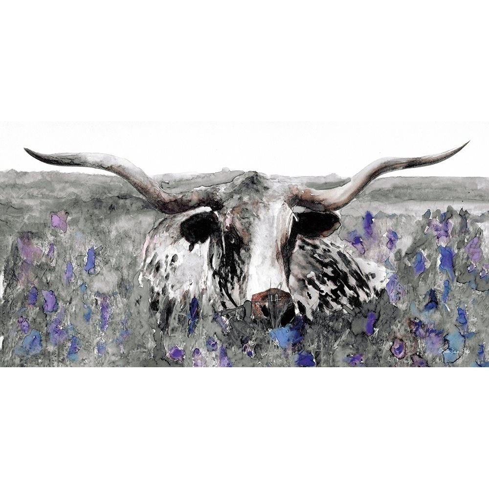 Longhorn in Flower Field Poster Print by Stellar Design Studio Stellar Design Studio-VARPDXSDS375 Image 1