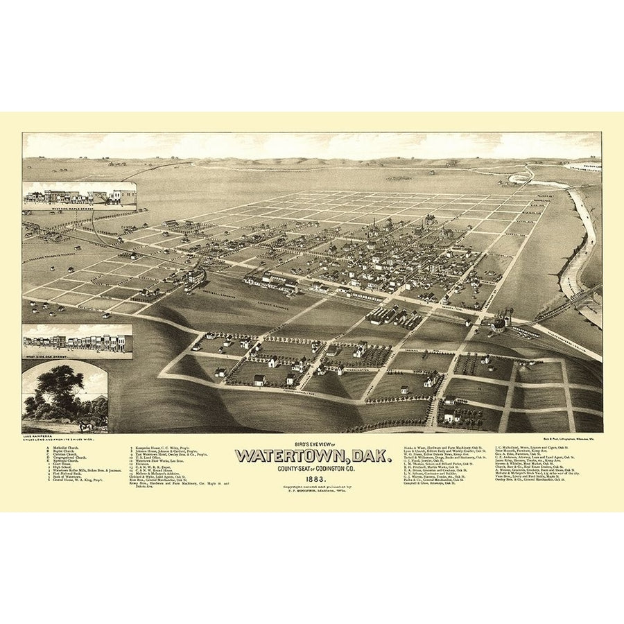 Watertown South Dakota - Stoner 1883 Poster Print by Stoner Stoner-VARPDXSDWA0001 Image 1