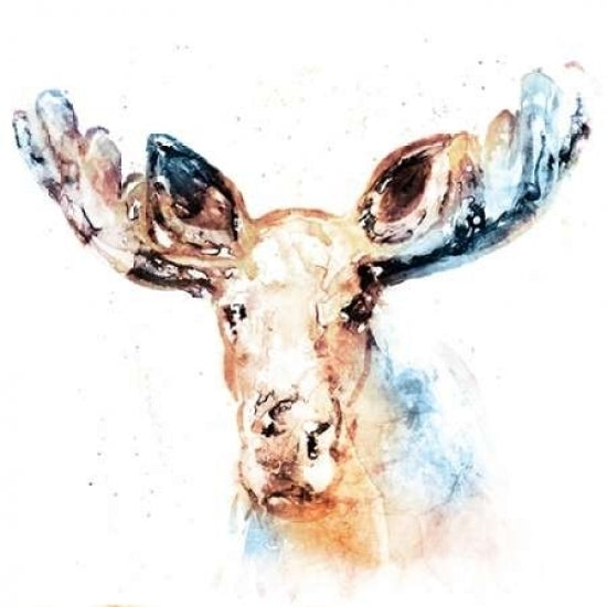 Watercolour Moose Poster Print by Edward Selkirk-VARPDXSE068A Image 2