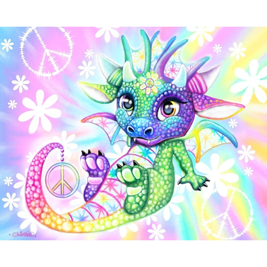 Peaceful Tie Dye Lil Dragonz Poster Print - Pike Art Sheena-VARPDXSHEPIK268642 Image 1