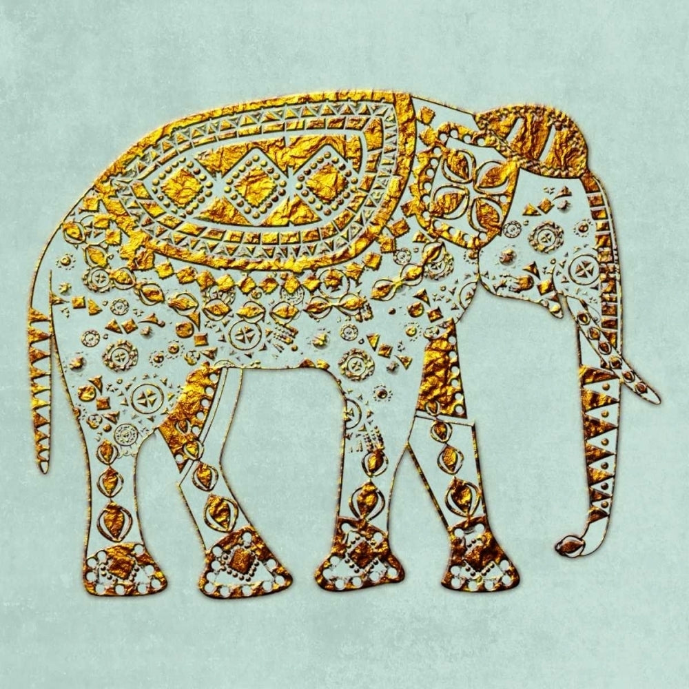 Dusty Aqua Elephant Poster Print by Sheldon Lewis-VARPDXSLBSQ357A Image 1