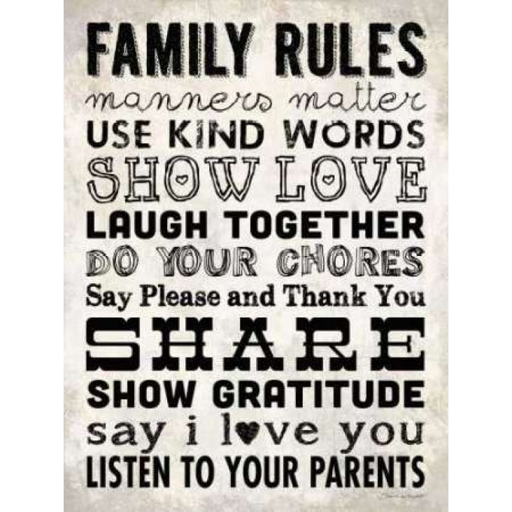 Family Rules - Cream II Poster Print by Stephanie Marrott-VARPDXSM10373 Image 1