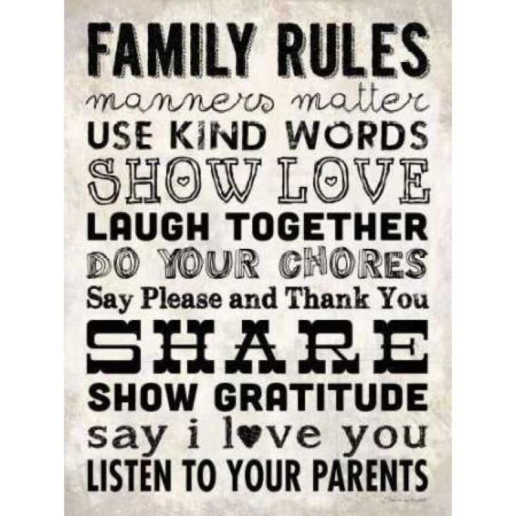 Family Rules - Cream II Poster Print by Stephanie Marrott-VARPDXSM10373 Image 2