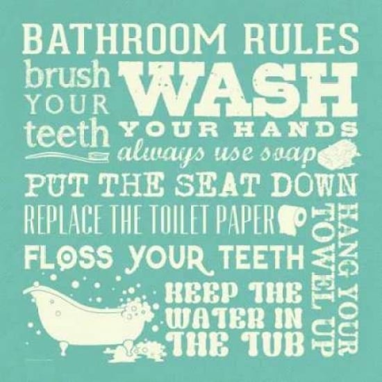 Bath Rules - Green Poster Print by Stephanie Marrott-VARPDXSM10436 Image 1