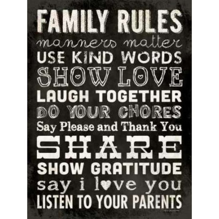 Family Rules - Black II Poster Print by Stephanie Marrott-VARPDXSM10371 Image 2