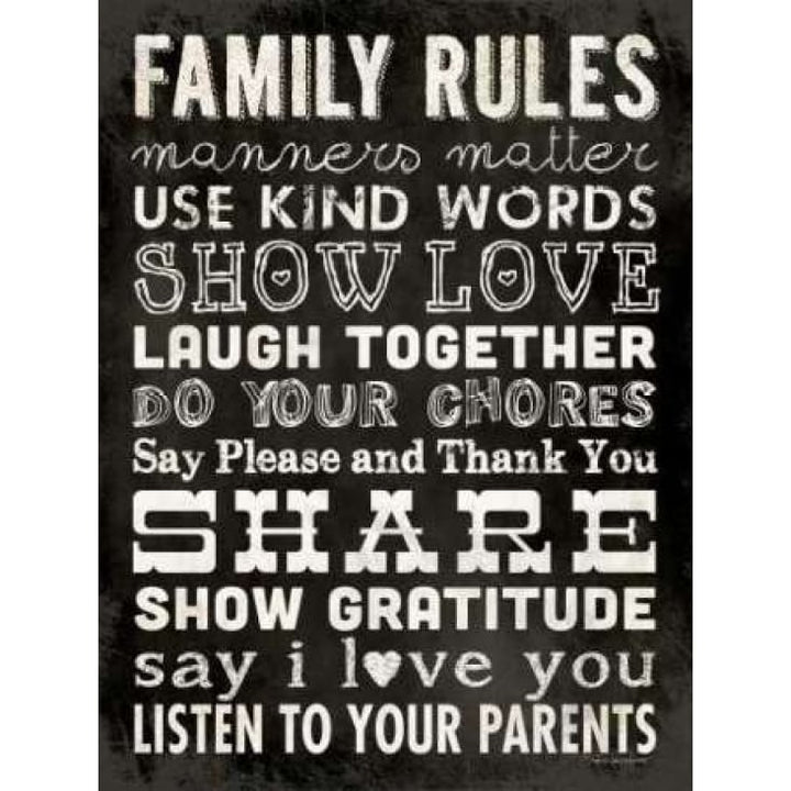 Family Rules - Black II Poster Print by Stephanie Marrott-VARPDXSM10371 Image 1