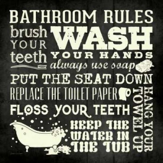 Bath Rules - Black Poster Print by Stephanie Marrott-VARPDXSM10435 Image 2