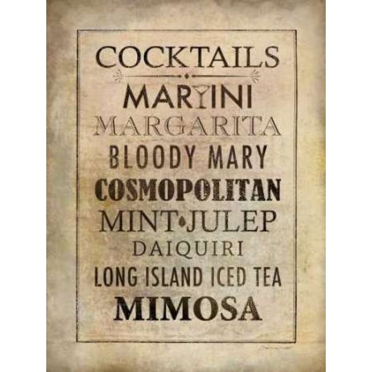 Vintage Cocktails Poster Print by Stephanie Marrott-VARPDXSM10457 Image 1