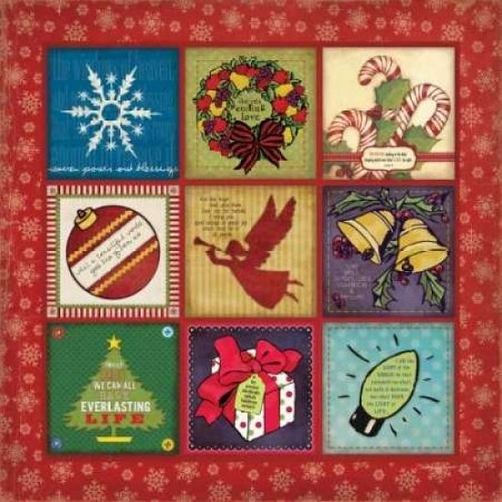 Christmas Symbols Patch Poster Print by Stephanie Marrott-VARPDXSM10986 Image 2