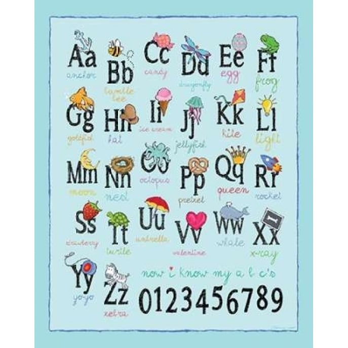 Alphabet On Blue Poster Print by Stephanie Marrott-VARPDXSM1601074 Image 1