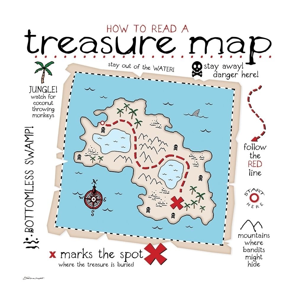 Treasure Map Poster Print by Stephanie Marrott-VARPDXSM1602066 Image 1