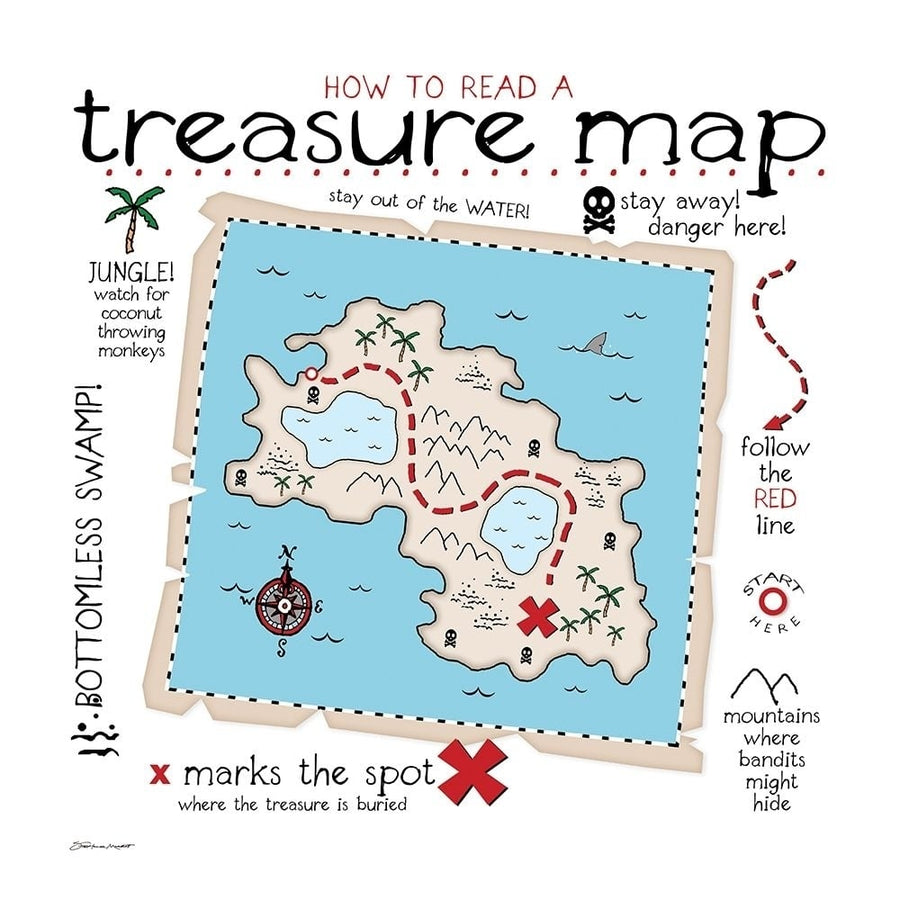 Treasure Map Poster Print by Stephanie Marrott-VARPDXSM1602066 Image 1