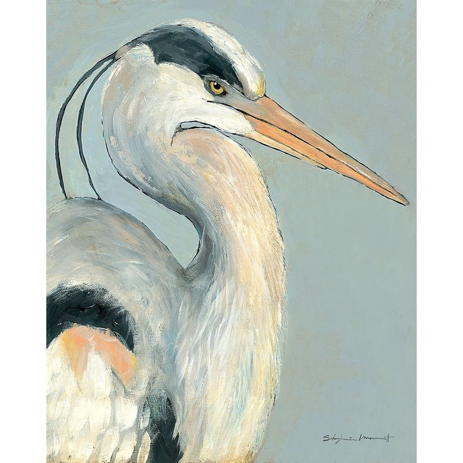 Heron On Grey Poster Print - Stephanie Marrott-VARPDXSM2102027 Image 1