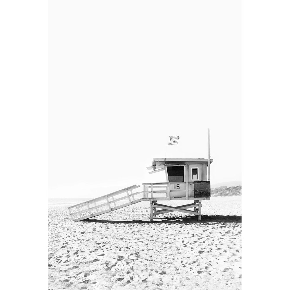 Lifeguard Hut In Black And White Poster Print - and Seb Sisi-VARPDXSS0185 Image 1