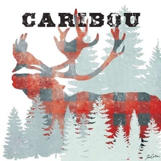 Plaid Caribou Poster Print by Tina Carlson-VARPDXTCSQ058B Image 1