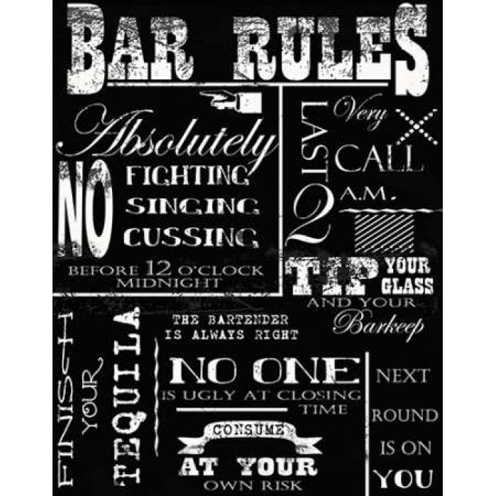 BAR RULES Poster Print by Taylor Greene-VARPDXTGRC048 Image 2