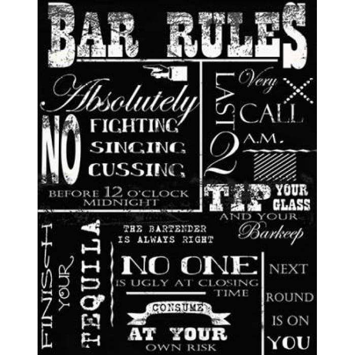 BAR RULES Poster Print by Taylor Greene-VARPDXTGRC048 Image 1