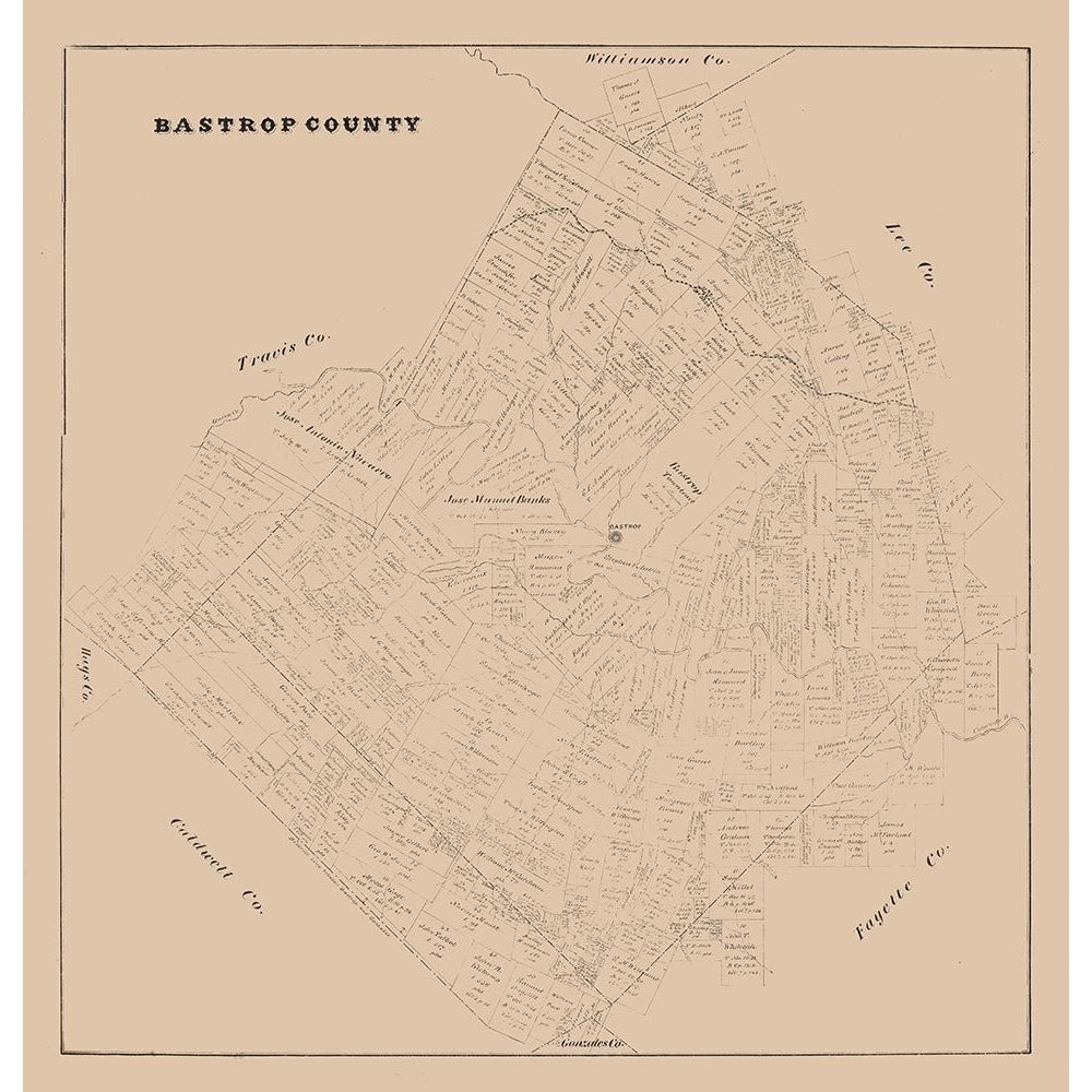 Bastrop County Texas - 1879 by Unknown-VARPDXTXBA0012 Image 1