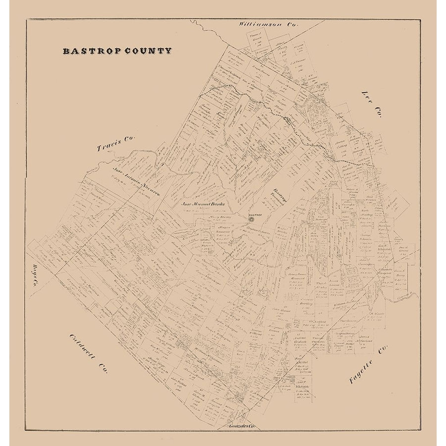 Bastrop County Texas - 1879 by Unknown-VARPDXTXBA0012 Image 1