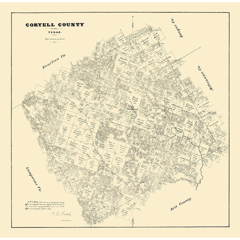 Coryell County Texas - Walsh 1879 Poster Print by Walsh Walsh-VARPDXTXCO0023 Image 1